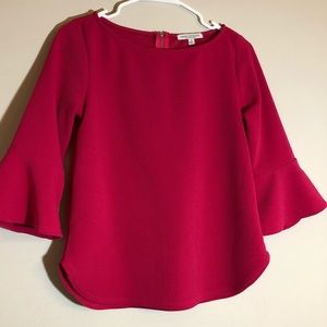 Dark pink bell sleeve top